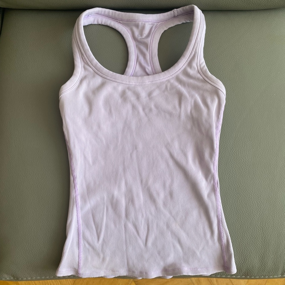 Alo Yoga Rib support Tank with racer back in ultraviolet
